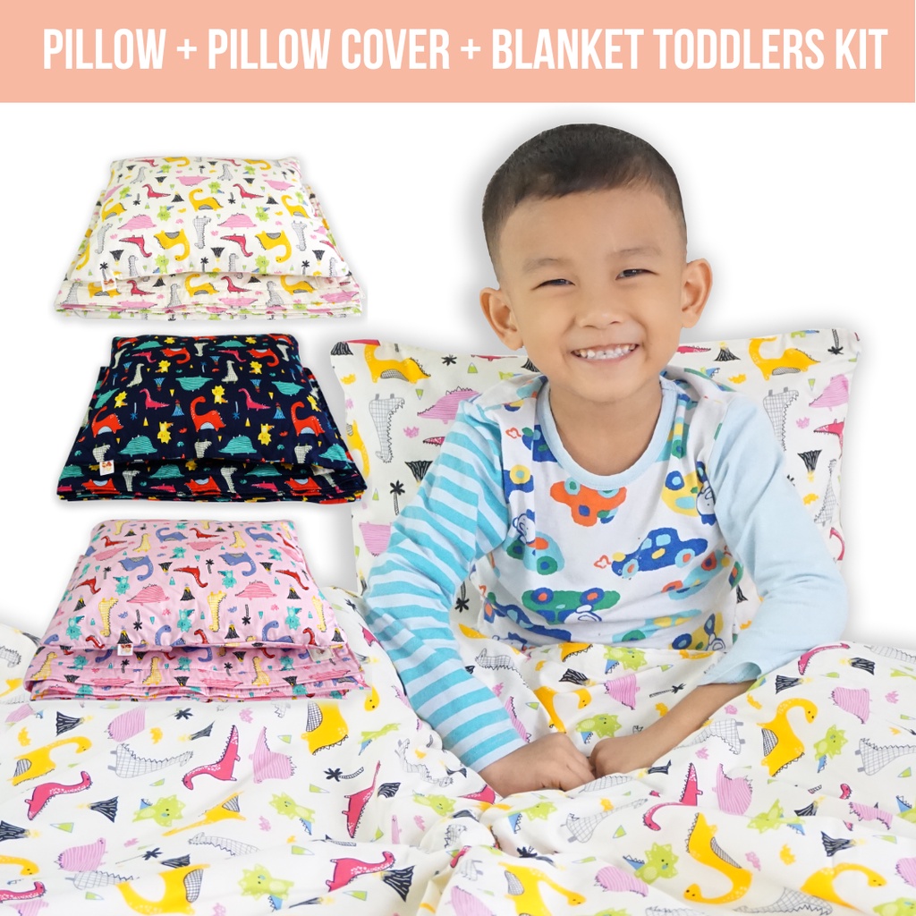 BABYCUDDLEPH Toddlers Kit Pillow and Blanket Little Dino Design Shopee Philippines
