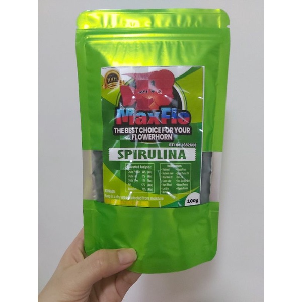 Maxflo Flowerhorn Feeds with Spirulina 100g Shopee Philippines