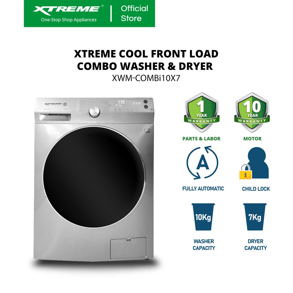 XTREME COOL Frontload Combo Washer & Dryer 10KG Washer 7KG Dryer