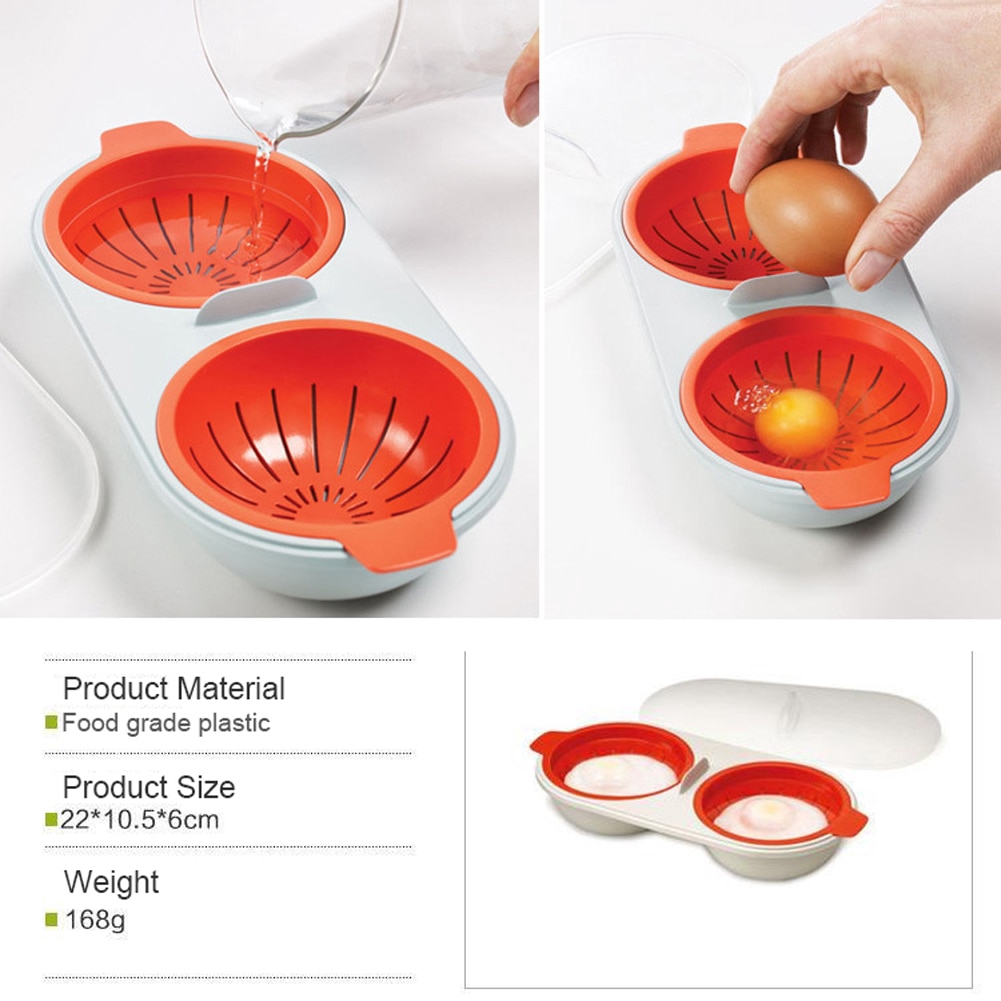 6 pcs Steamed Egg Cup Microwave Plastic Egg Cooker Poacher Kitchen Tool for Home 