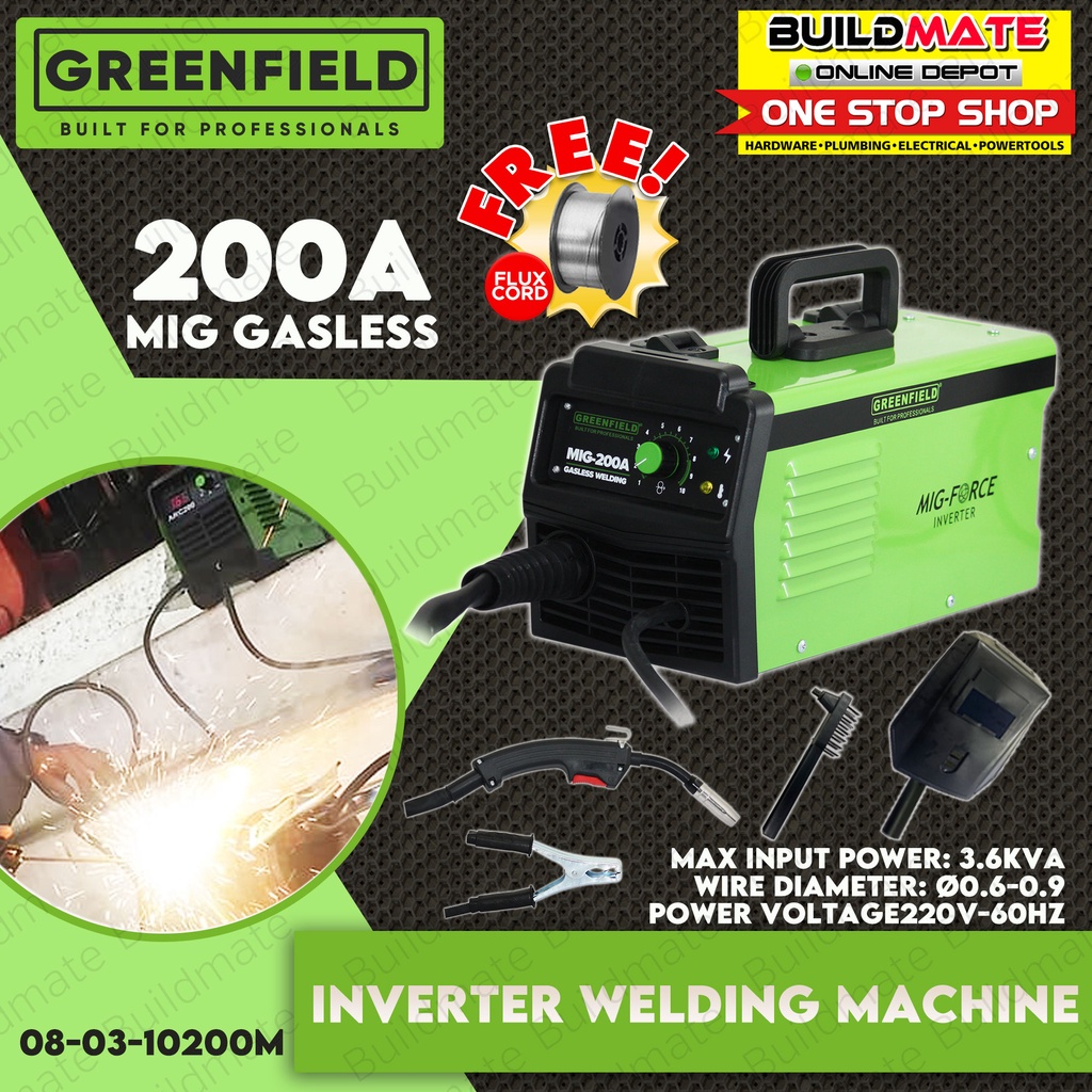 GREENFIELD MIGWELD 200A Gasless Inverter Portable Welding Machine 0803