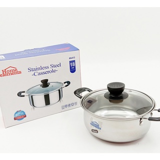 【U-Choice】Stainless Steel Cooking Pot Casserole with Handle and Glass Lid 16/18/20/22/24/26cm #2