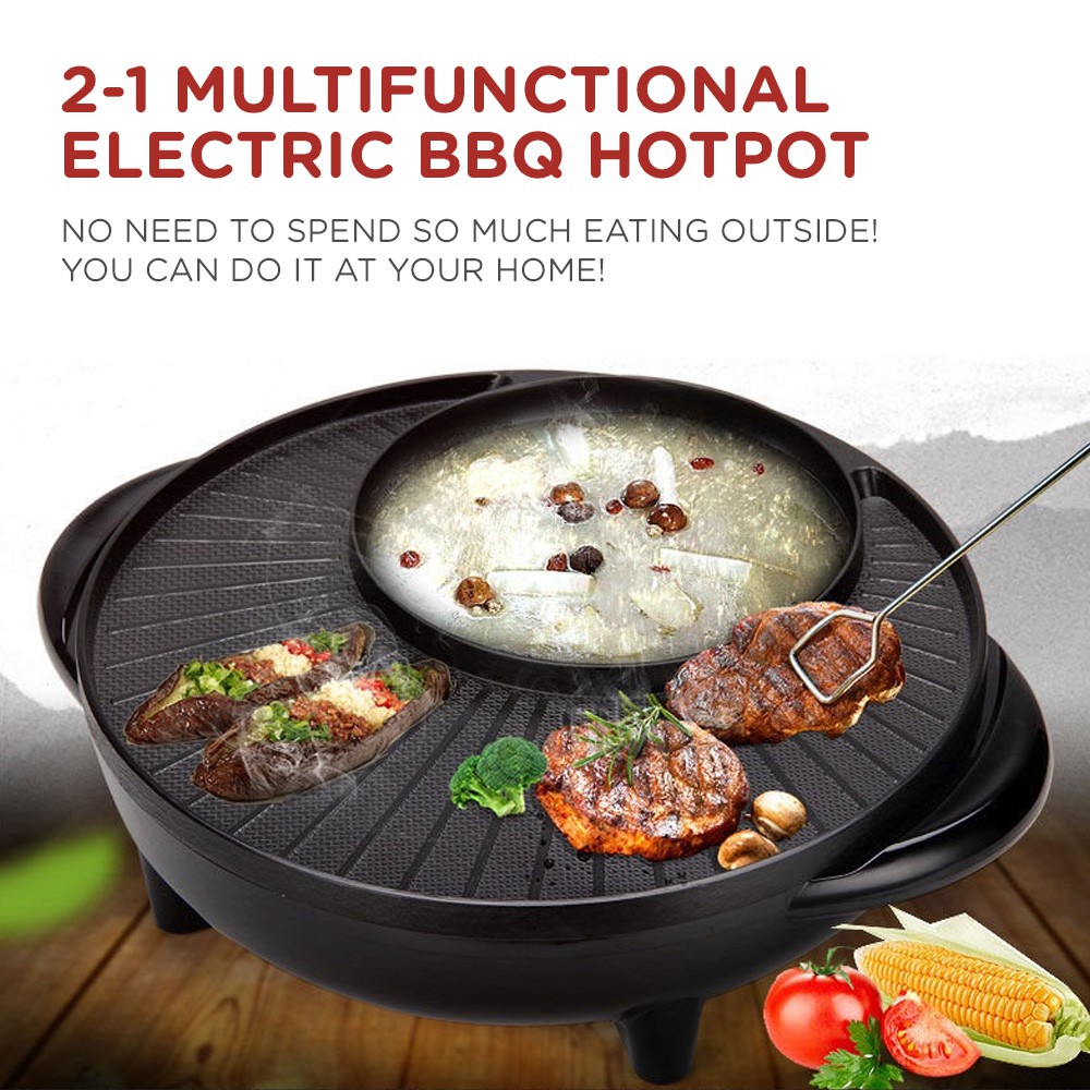 Korean Electric Griller Hongshuangxi Nonstick Pan Shopee Philippines