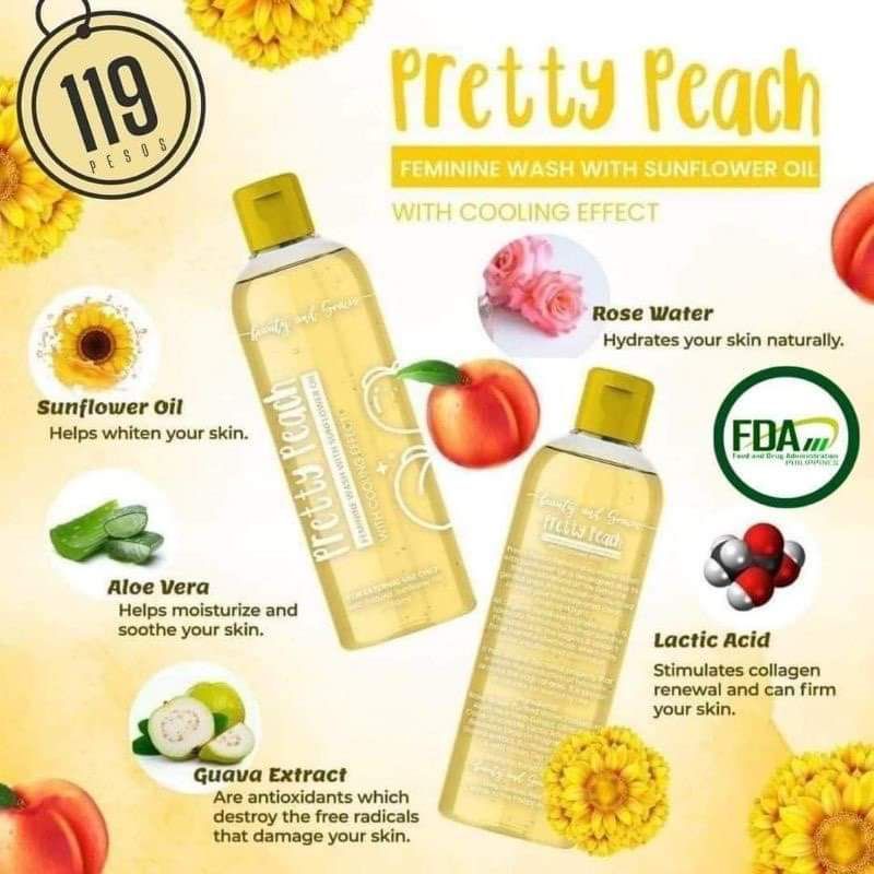 Pretty Peach Feminine Wash With Sunflower Oil By Beauty And Graces