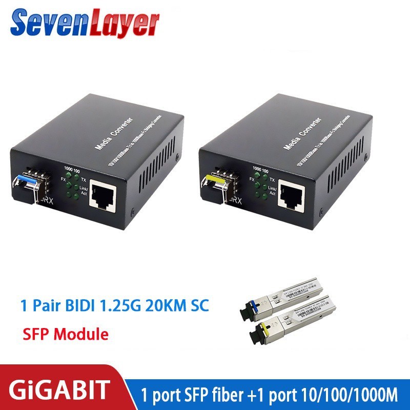 Gigabit Media Converter SFP Transceiver Module 5KM 1000Mbps Fast