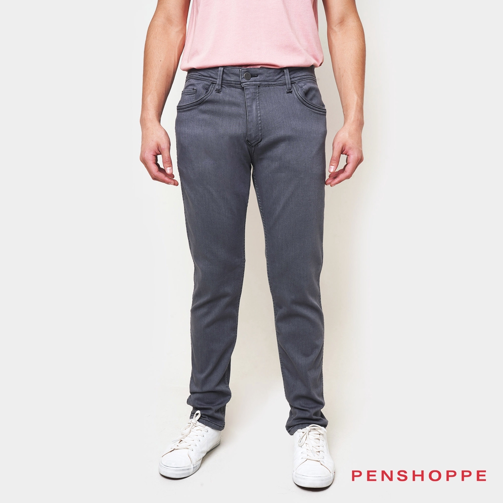 Penshoppe Reversible Slim Fit Jeans For Men (gray) 