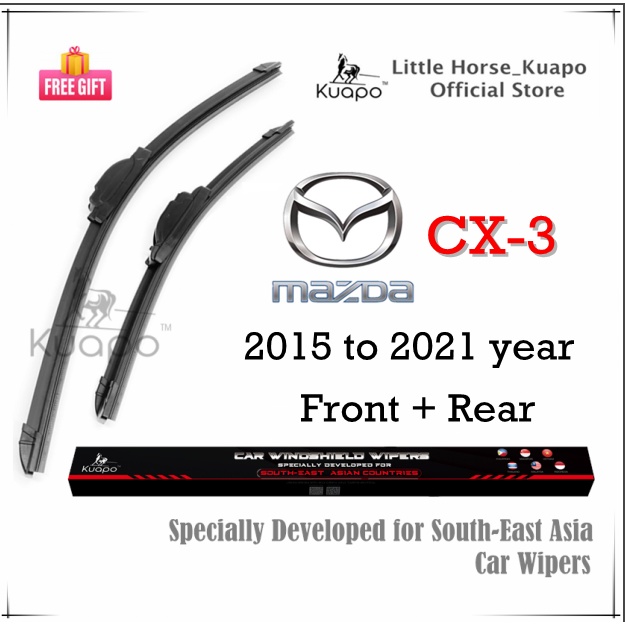 Mazda CX3 Wiper Blade Set (Front/Rear) for 2015 to 2021 year CX3 Car