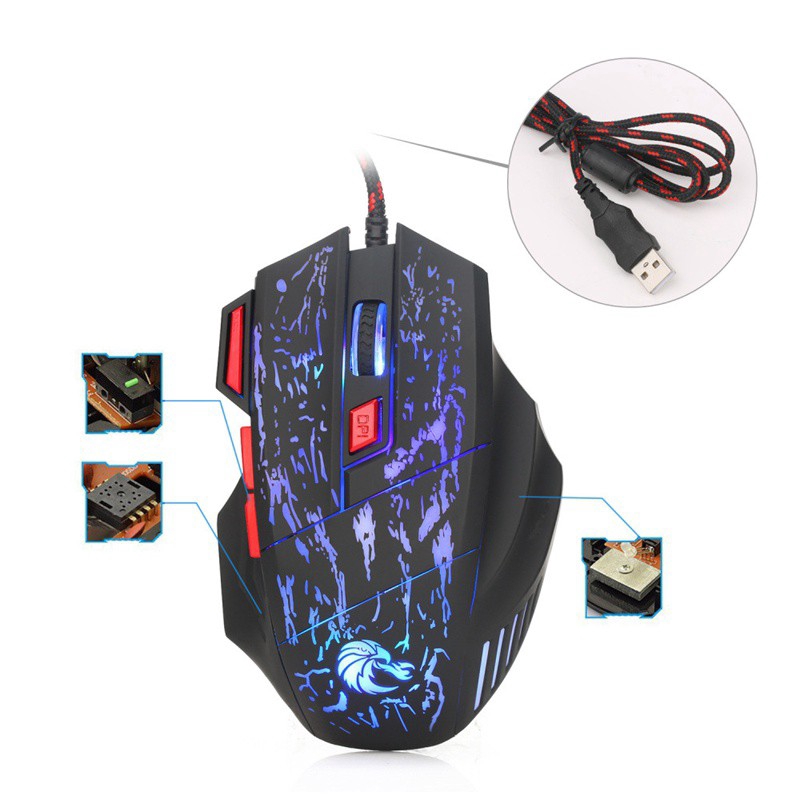 ZERODATE KB202 LED Backlight USB Mechanical Keyboard + 5500 DPI Gaming  Mouse Set | Shopee Philippines