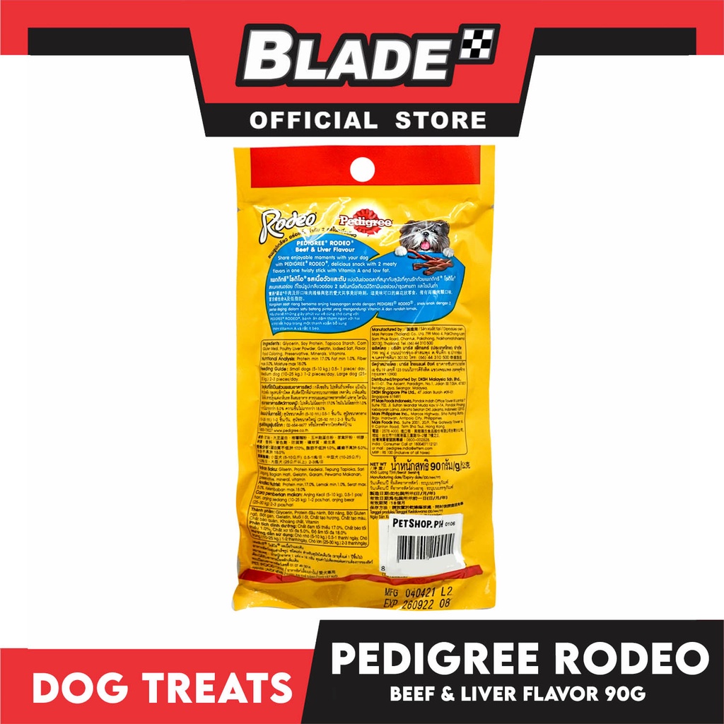 6pcs Pedigree Rodeo Beef and Liver 90g Dog Treats, Twist Stick #5