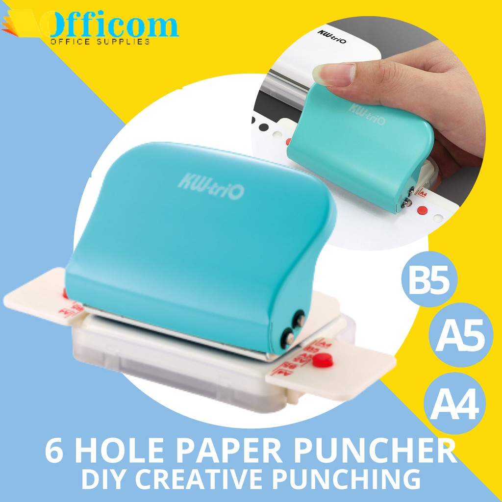 6-Hole Paper Punch Handheld Metal Hole puncher for A4 A5 B5 | Shopee ...