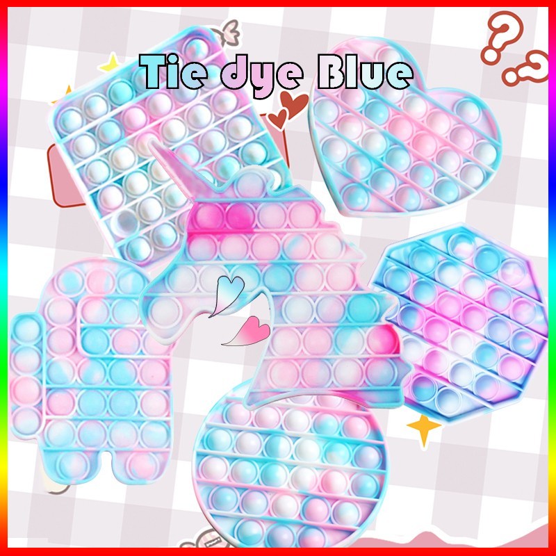 Details about   UNICORN TIE DYE Pop It Push Bubble Fidget Toy Sensory Special Needs TikTok Game 
