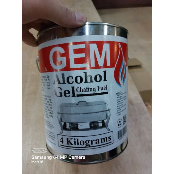 GEM Alcohol Gel Chafing Fuel Ethanol 4KILO Big Can (For Heating Buffet