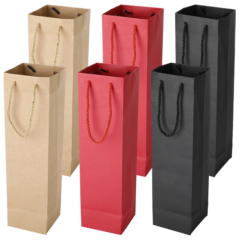 4 Paper Gift Bags Wine Liquor Bottles Bags Assorted Colors/Designs Holograph NEW 