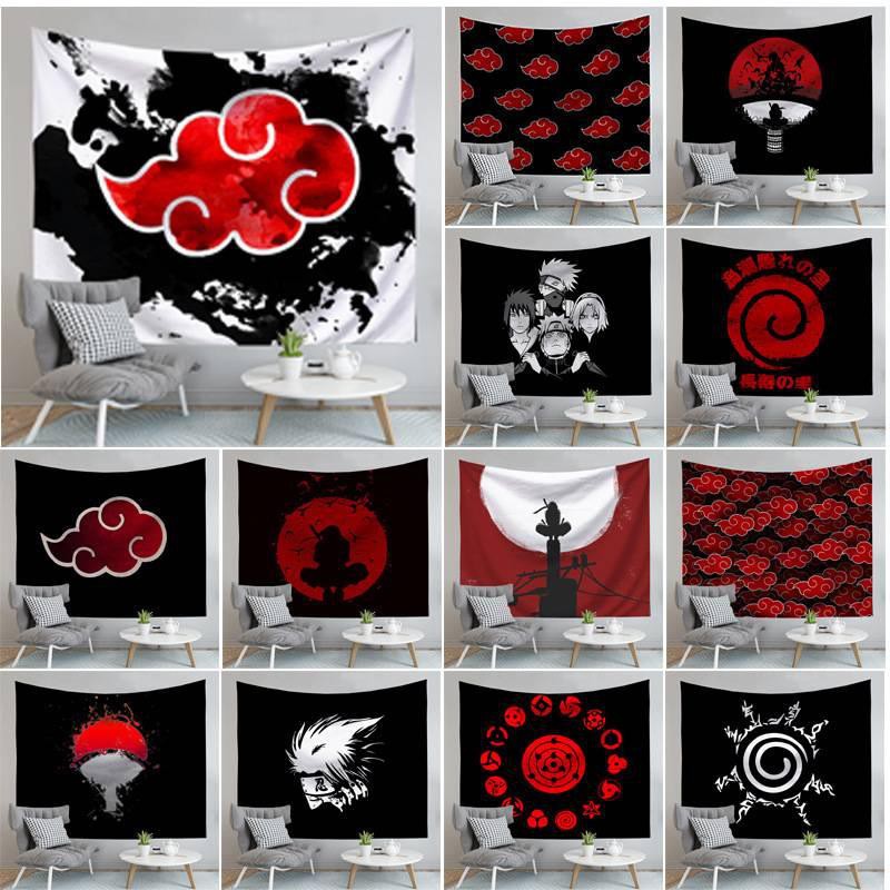 Anime Naruto Tapestry wall decor Sasuke Uchiha Akatsuki Polyester Wall