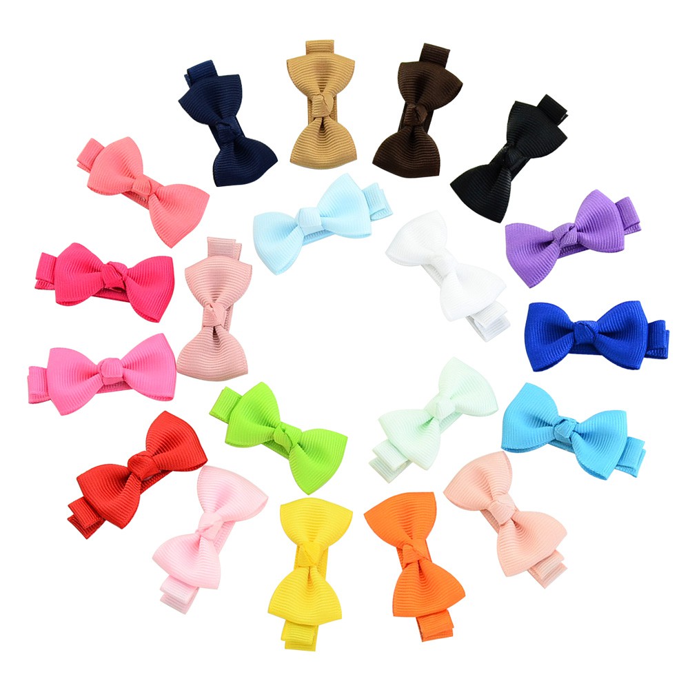 20pcs Baby Girls Tiny Bow Hair Clips Kids Lovely Hairpins Hair