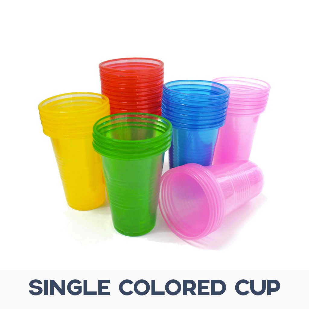 PLASTIC COLORED CUPS (50PCS) Shopee Philippines