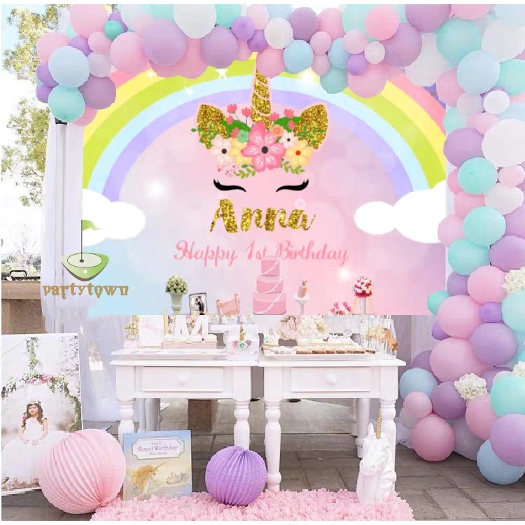 Unicorn Happy Birthday Party Decor Photo Background Poster | Shopee  Philippines