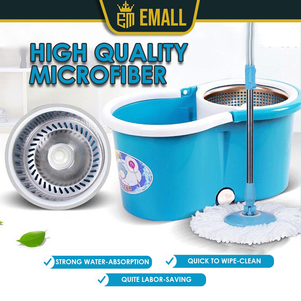 New Easy Spin Mop Stainless Steel Rotary Mop Head Automatic Spin Mop