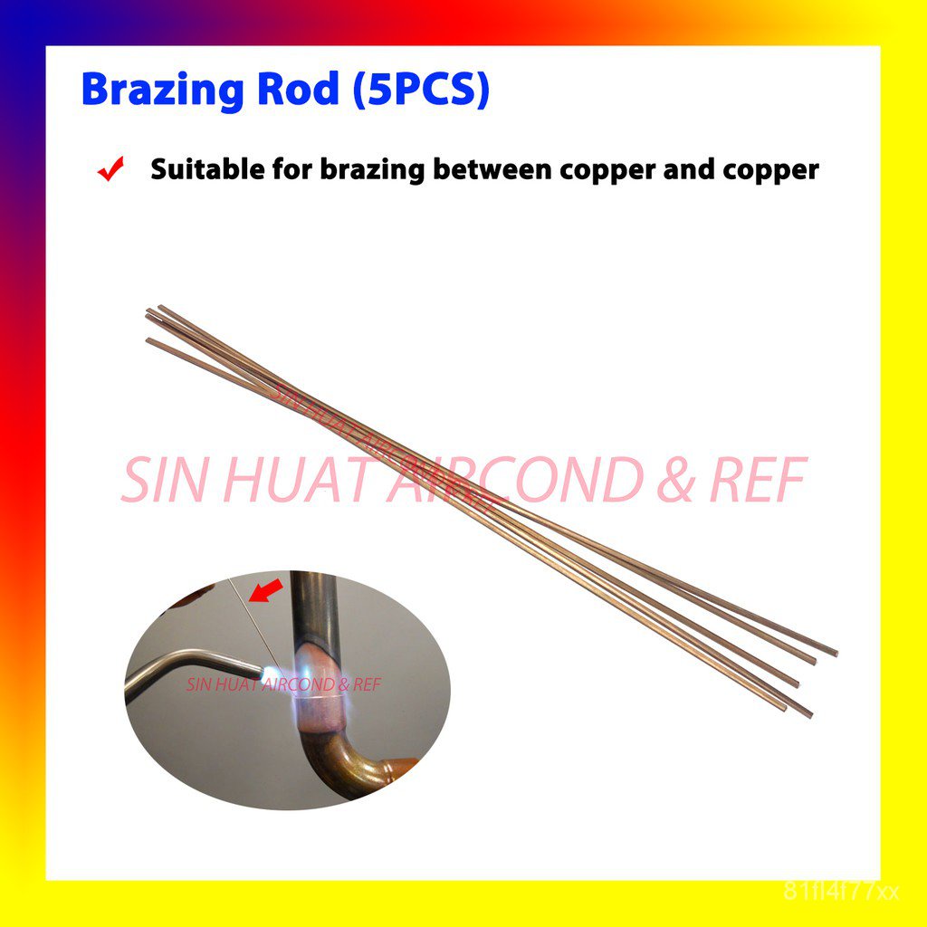 (5PCS) Brazing Rod Copper Pipe Refrigerator Air Conditioning Welding