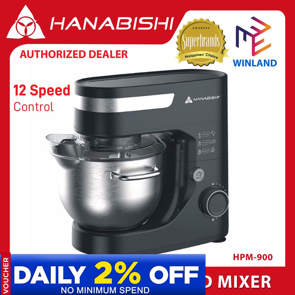 Hanabishi Original 12 Speed Professional Stand Mixer 4L HPM900 *WINLAND* Shopee Philippines