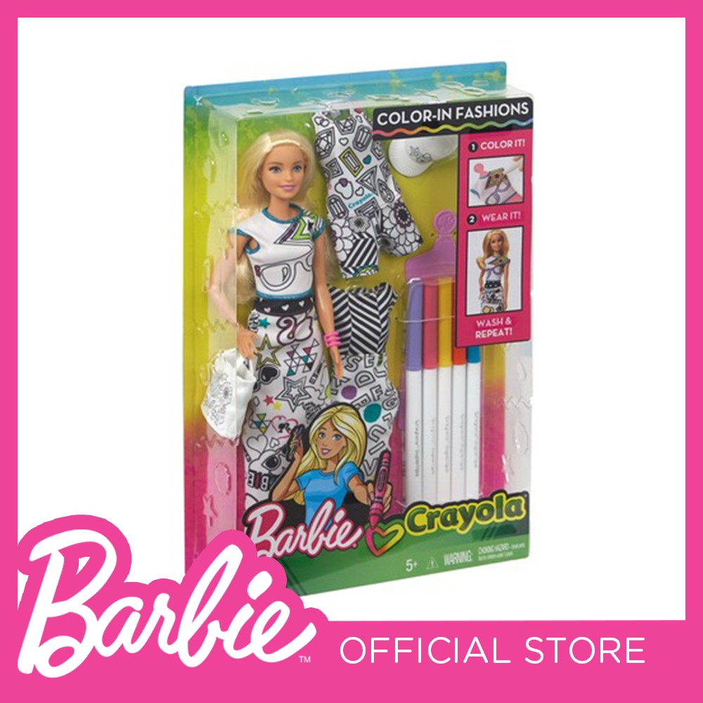 barbie crayola color in fashion doll