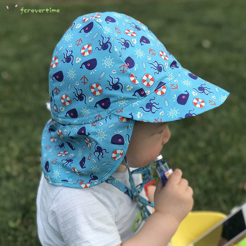 Baby Sun Hat Beach Hats Swim Summer Toddler Neck Face Flap Cover Kids Caps UV