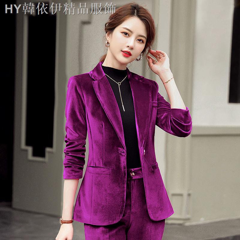 purple velour suit