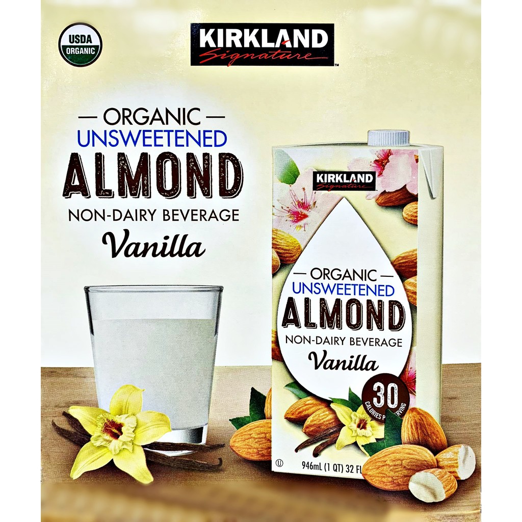 Kirkland Almond Milk Unsweetened Vanilla Diabetic Keto low carb