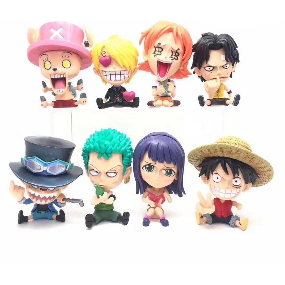 One Piece Kids Luffy Ace Sabo Zoro Sanji Mini Studios Set Of 8 Figure Shopee Philippines