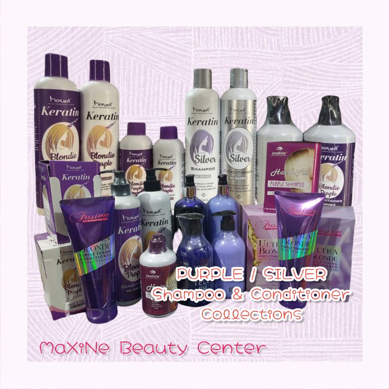 MAXINE purple/silver shampoo & conditioner collection (monea, fusion