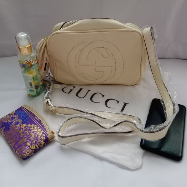 gucci white sling bag