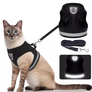 【NORMA】Cat Harness And Leash Pet Clothes Kitten Puppy Dogs Vest Adjustable Easy Control Reflective Cat Harness