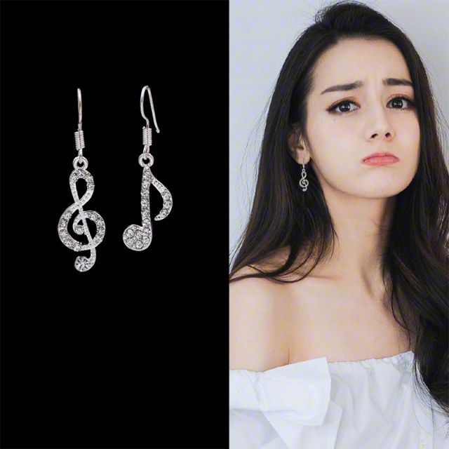  Korean  style  asymmetric note earrings Shopee Philippines 