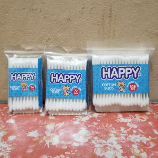 Happy Cotton Buds (available 36 tips, 72 tips, 108tips) Shopee