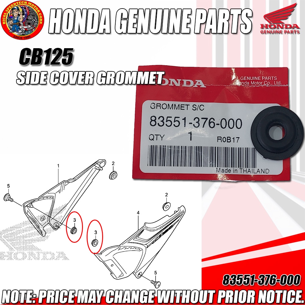 Honda CB250-750 SL XR GL VT 10-pack Rubber Side Cover Grommets 83551-300-000 D E - Foto 5
