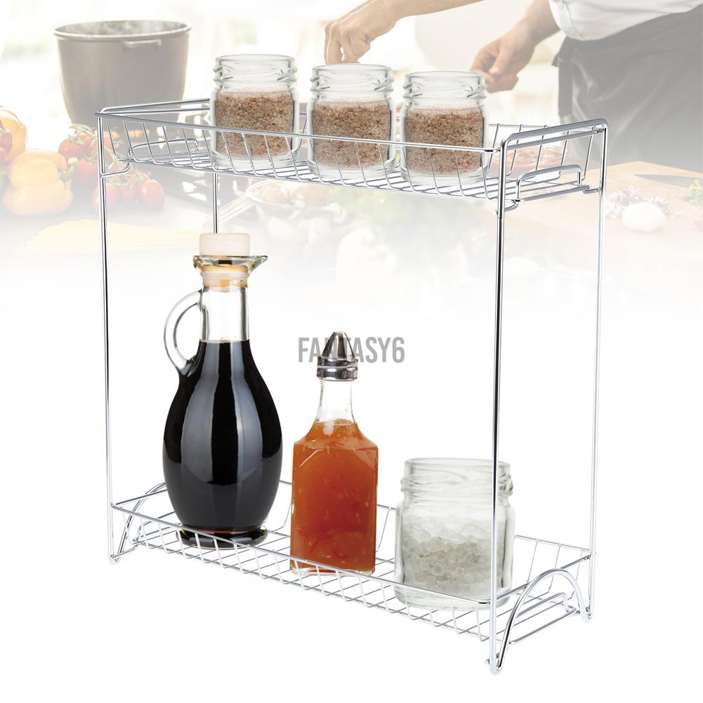 2Tier Spice Rack Bottle Holder Organizer Kitchen Counter Tower