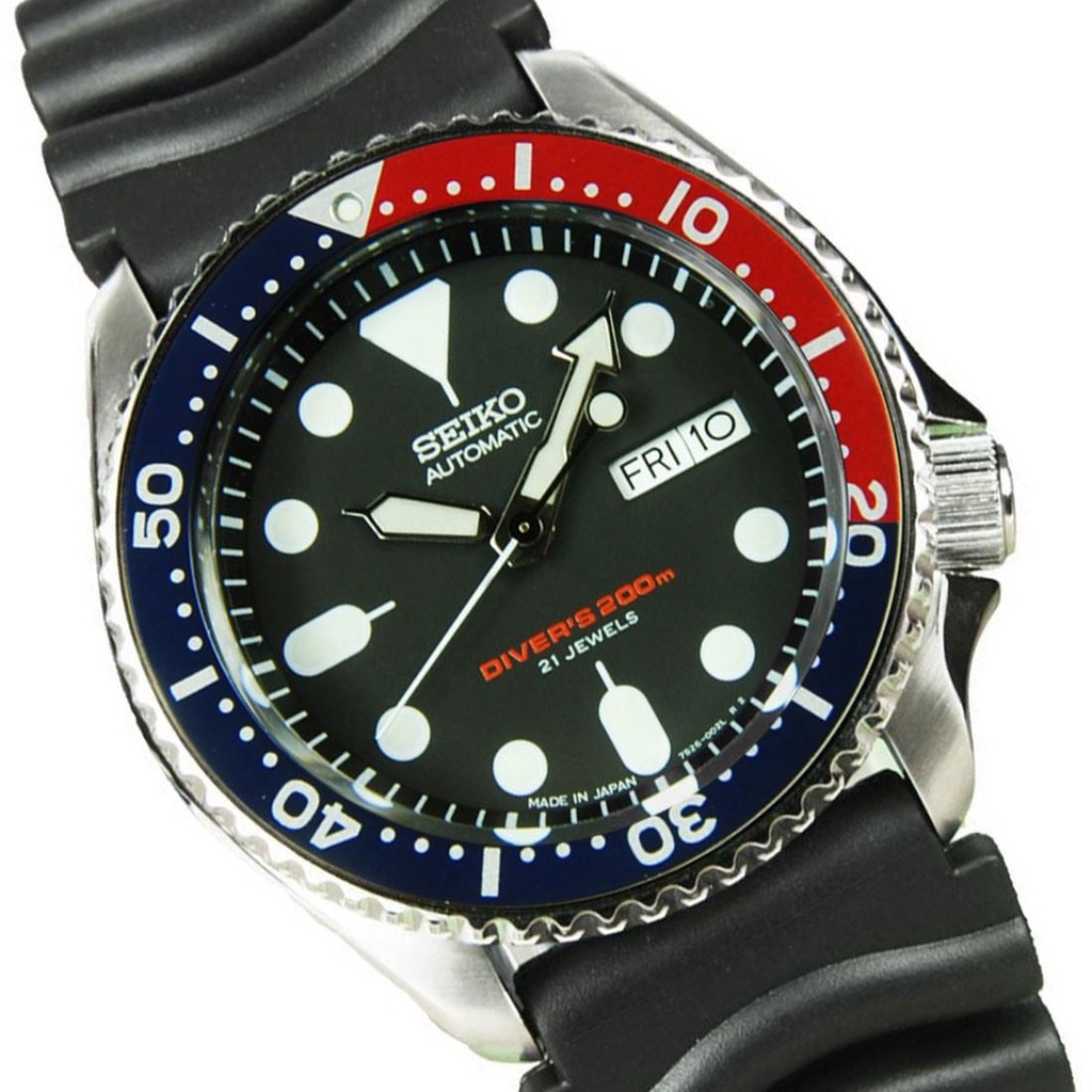 Seiko Automatic Divers Watch Date and Day Display Water Resistant 200m  Black-Red Frame Black Rubber | Shopee Philippines
