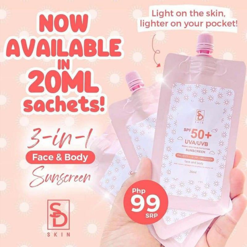 SUGAR DOLLS SUNSCREEN SACHET / POUCH 20ML | Shopee Philippines