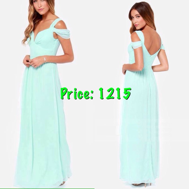 blue green maxi dress