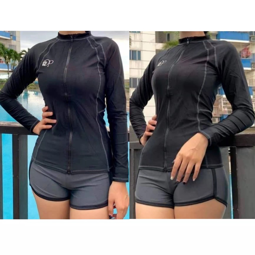 Woman's Long Sleeve Rashguard/zipper/offering full coverage from the ...
