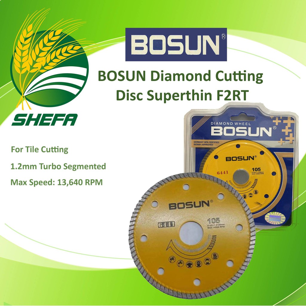 Bosun F2RT Diamond Cutting Disc Superthin,Turbo, 4", 1 pc Shopee