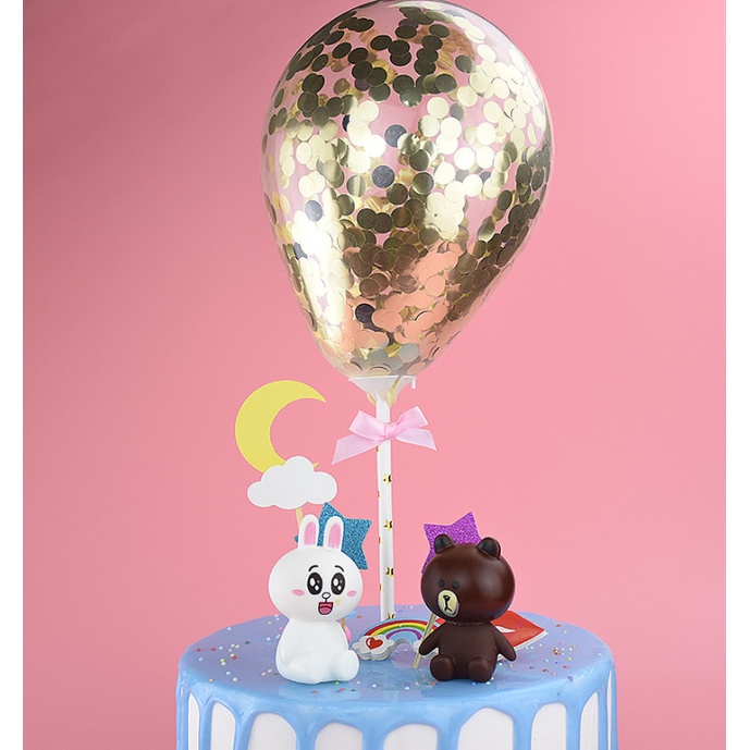 New creative birthday cake decoration balloon transparent Sequin Balloon Party