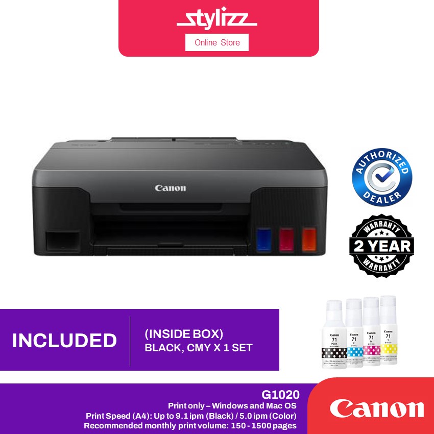 Canon Pixma G1010 G1020 Easy Refillable Tank System Printer Print Colour Low Cost Printing 2544