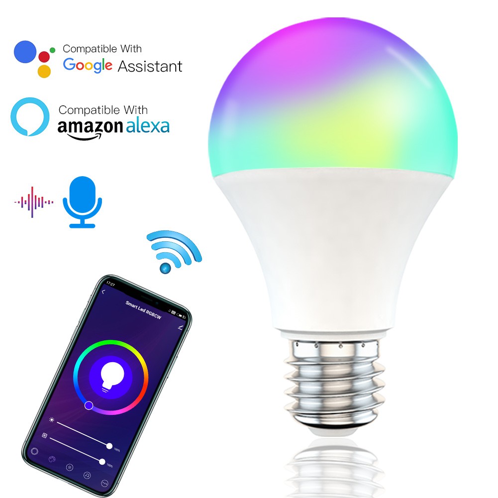 Smart Wifi Bulb Dimming Light Bulb 9W RGBCW Smart Light ...