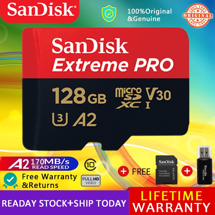 100% Original Extreme PRO micro sd memory card Class10 U3 A2 Max.170MB ...