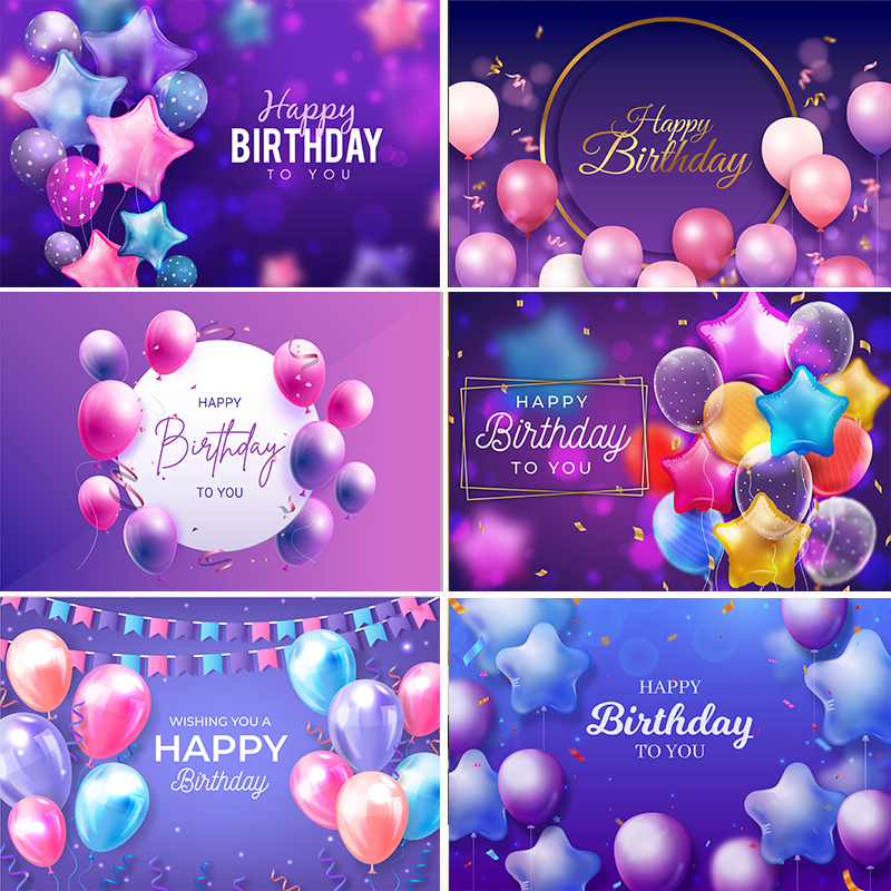 6 Options Purple Blue Glitter Balloon Backdrop For Photography Baby Shower  Kids Adult Birthday Background Birthday Party Decor Non Custom | Shopee  Philippines
