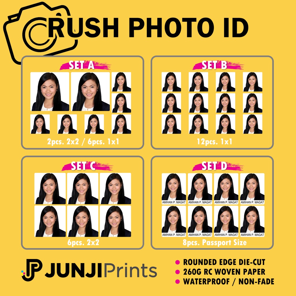 Rush Photo Id 2x2 1x1 Passport Size Printing Shopee Philippines