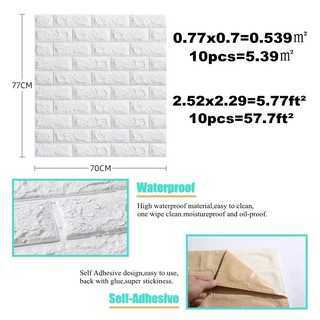 Stickers oil proof Easy self-adhesive design Decor Foam Waterproof Wall Covering #4