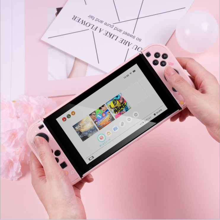 Nintendo Switch Pink Girl Cherry Blossom Protective Shell Soft Shell Color Matching Shell Ns Gradient Protective Sleeve Shopee Philippines