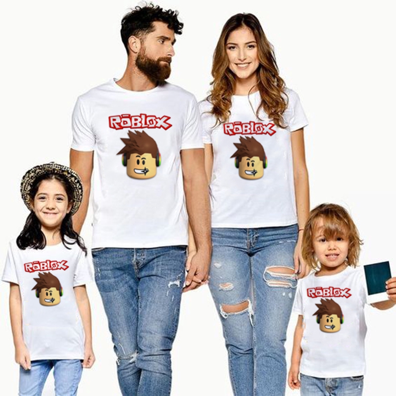 1pcs Matching Family Shirts ROBLOX Cartoon Short Sleeve T ...